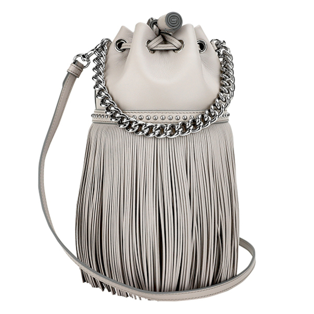 J&M Davidson Shoulder Bag Fringe Carnival Gray